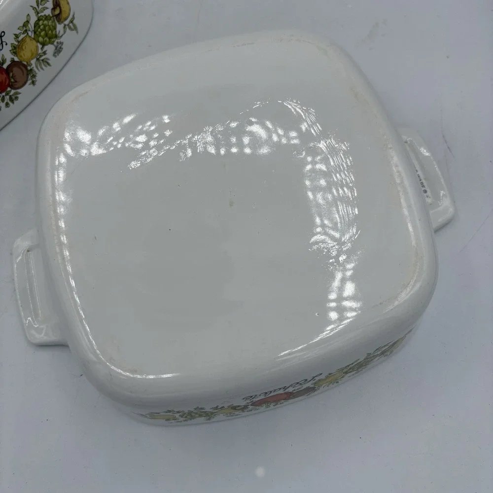 Vintage Corning Ware A-1-B Casserole Dish 1 Quart Spice Of Life L'Echalote Lot 2